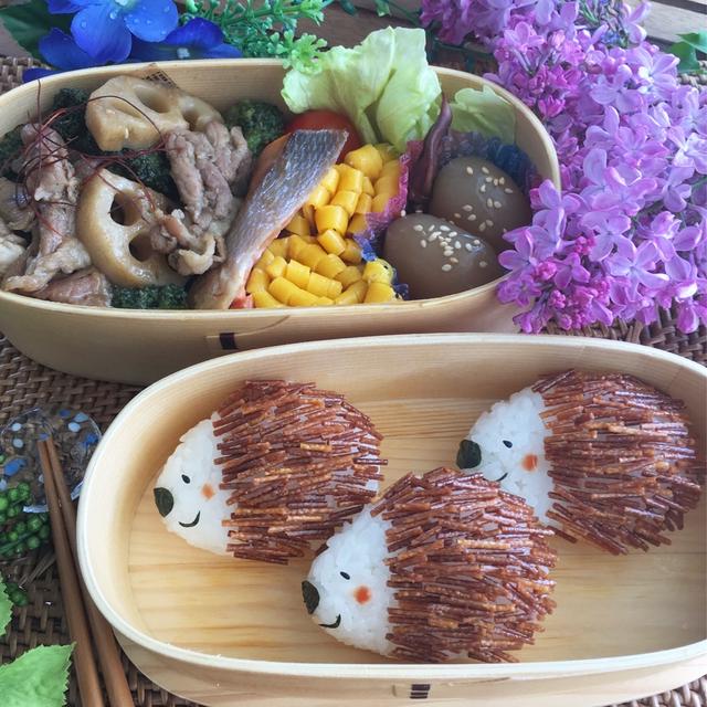 家にある乾麺パスタでできる！可愛いハリネズミおにぎり♪