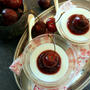 Vanilla Panna Cotta with Brandy Cherry Sauceバニラパンナコッタのブランデーチェリーソースがけ