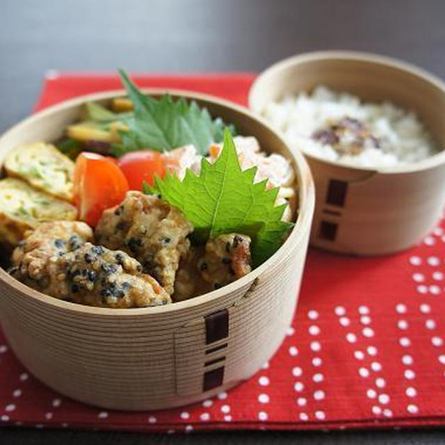 お弁当×豚肉のごま衣揚げ