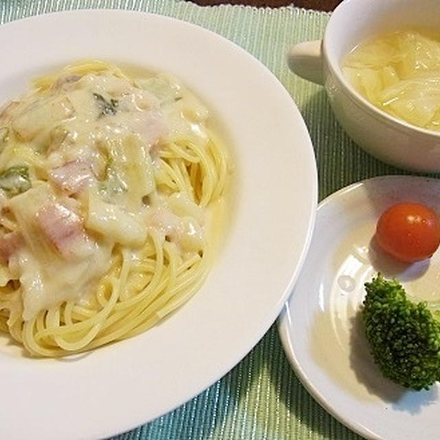 引っ越しとインフルエンザ　＆　白菜のクリームパスタ