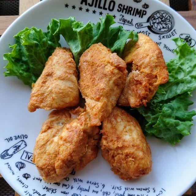 お弁当のおかずにも☆鶏むね肉のタンドリーチキン風