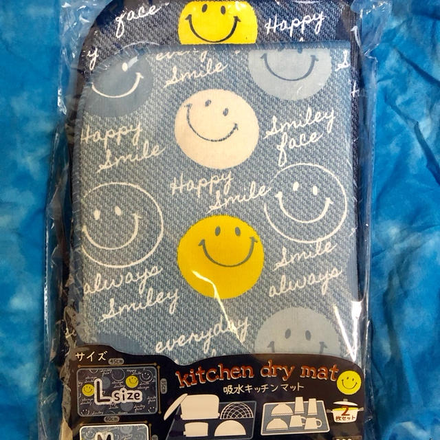 自由が丘 雑貨屋 うみそら　スマイルイラストのキッチンマット　買い物でランドリーネットプレゼント