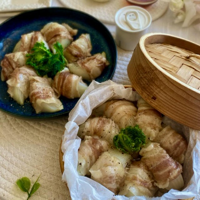 蒸篭なしでも大丈夫！新玉ねぎの肉巻きせいろ蒸し