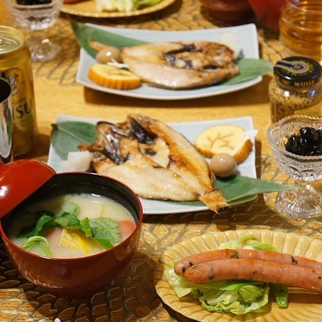 のどぐろと京都風白味噌雑煮の晩ごはん