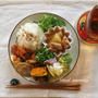 ワンプレート朝ごはんと新聞紙ごみ箱