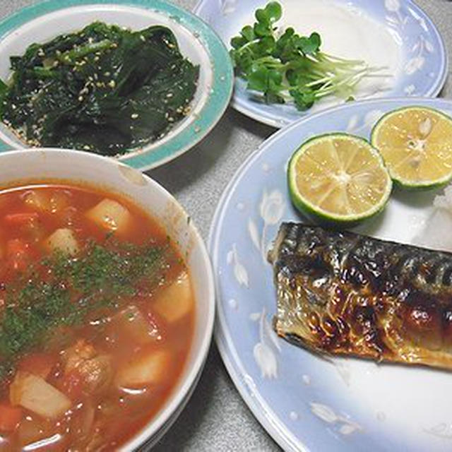 リメイクミネストローネ。焼きカレースパ。まどろむきなこ