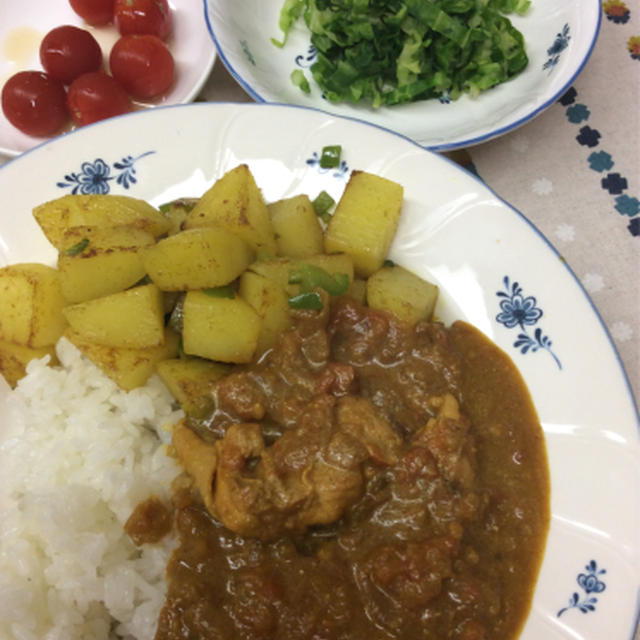8月第１週の教室、シンプルなチキンカレー