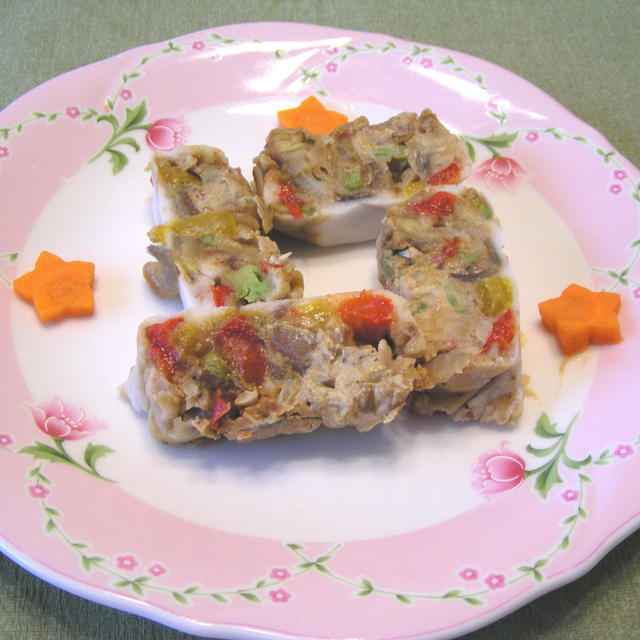 カラフル野菜のもっちり味噌ケーキ