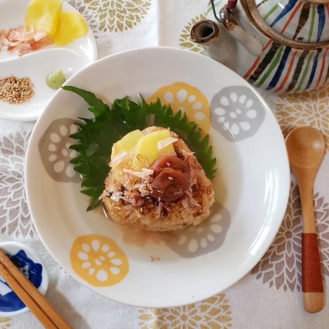 焼きおにぎりのだし茶漬けで朝ごはんのレシピ