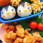 オーロラソース唐揚げとペンギンさんおにぎり【キャラ弁】