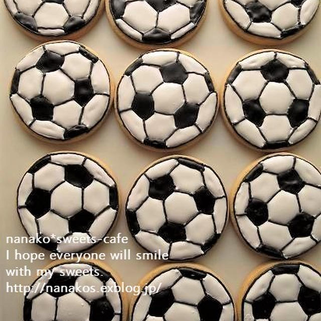 サッカーボールのアイシングクッキー ありがとうの気持ち By Nanakoさん レシピブログ 料理ブログのレシピ満載