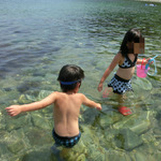 海水浴と主人のお弁当
