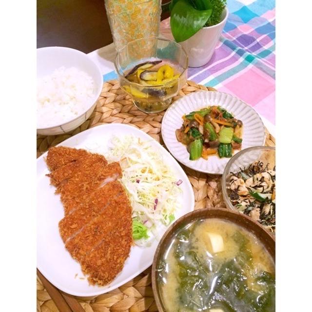 【休肝日】シンプル定番なとんかつ定食献立と、早く作る