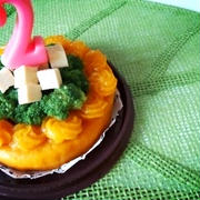 お誕生日の犬用ケーキ！かぼちゃとブロッコリーでデコレーションケーキ☆