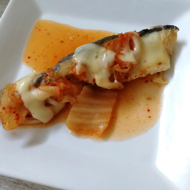 レンジで一発！タラのキムチーズ蒸し☆思いの外良い！