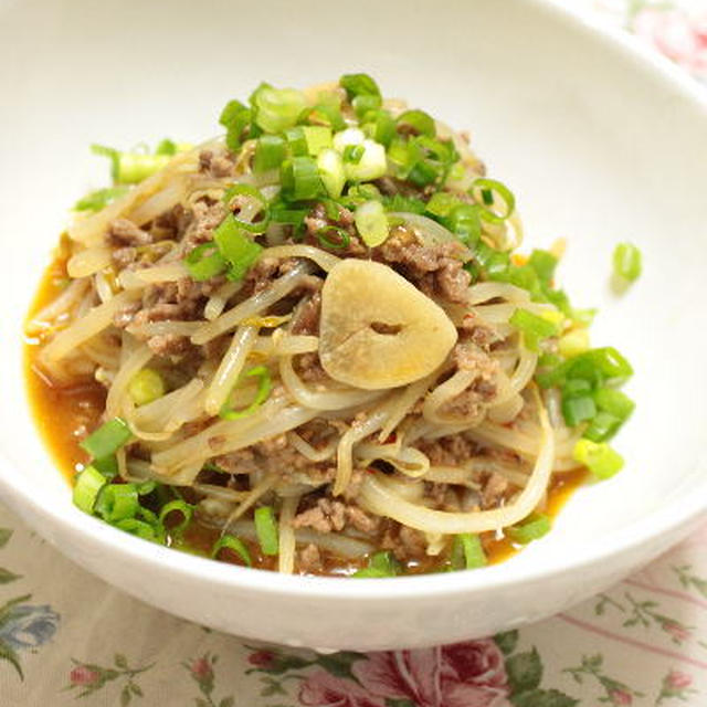 もやしとひき肉の中華炒め　レシピ