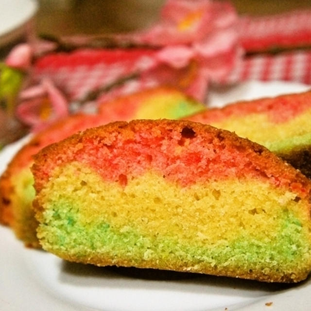 ひな祭りに✿色がキレイな３色パウンドケーキ
