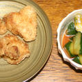 鶏唐揚げときゅうりのキムチ