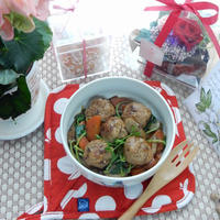 プルーンソースinミートボール☆根菜煮♪