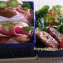 食べやすい手羽先とハムチーズサンドのお弁当
