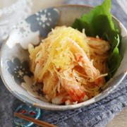 レンジで時短！そうめんかぼちゃのピリ辛酢の物レシピ