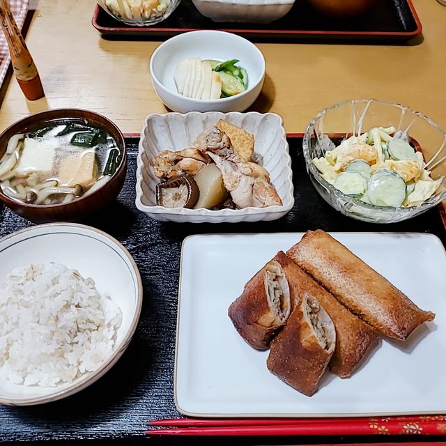”手作り春巻き”と残り物＆リメイクの晩ごはん