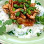 Arugula Risotto with Ginger Oyster Chickenルッコラリゾットと生姜オイスター風味チキン