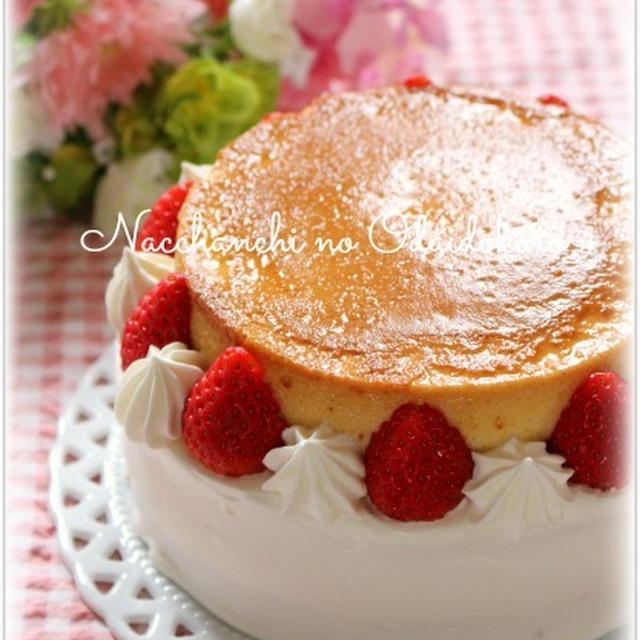 苺のプリンショートケーキ