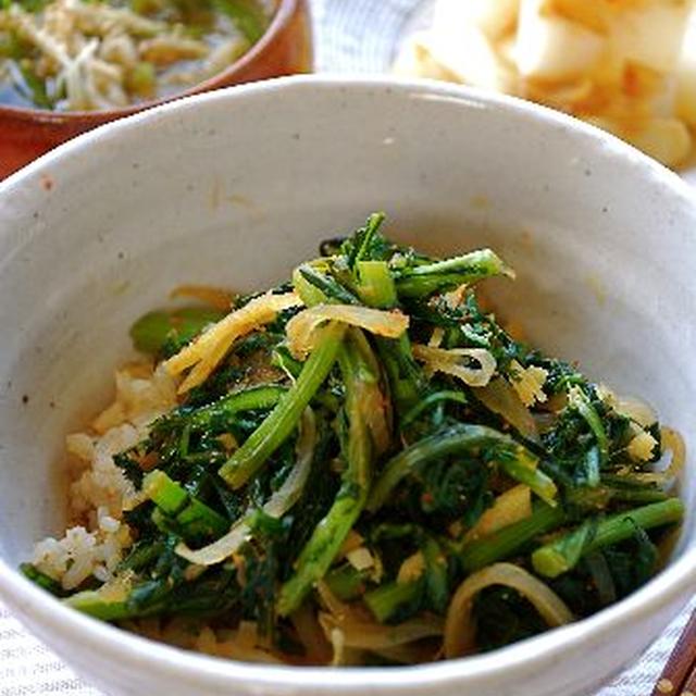 春菊の七味煮丼