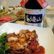 秋田の銘酒の鳥海山☆鶏もも肉のソテーケチャップソース添えでマリアージュ♪