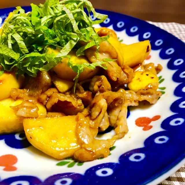 さつまいもと豚小間肉の甘辛炒めレシピ