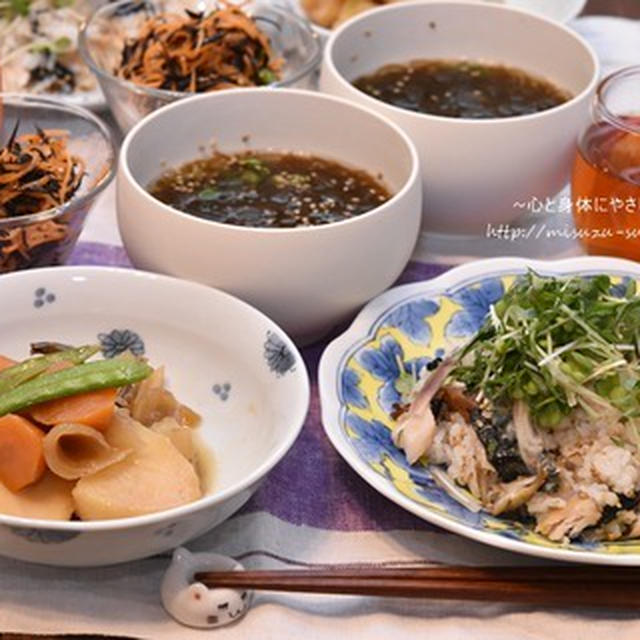 一汁三菜の晩ごはん