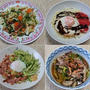 冷やし中華の麺抜き風・温玉載せ、他：野菜食日記[1434]-[1437]