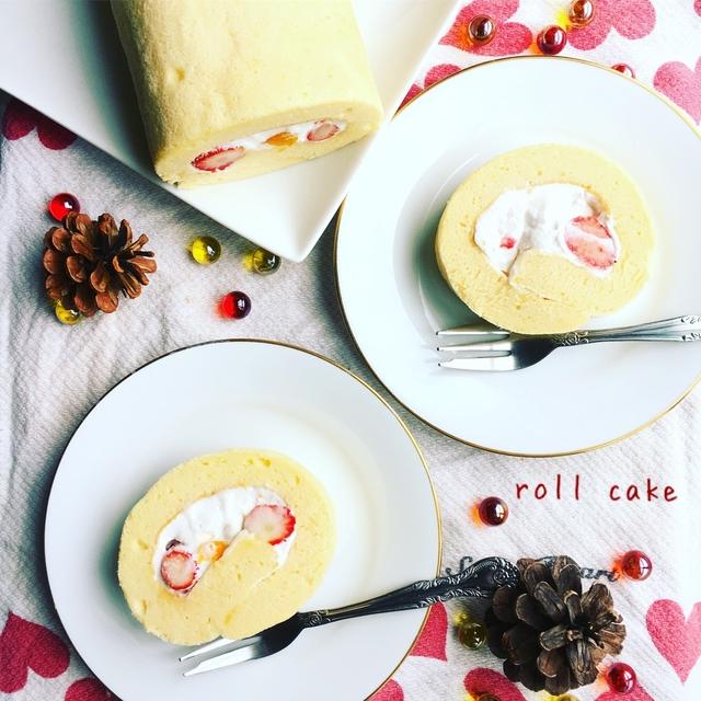 シフォンケーキ生地でふわふわしっとり♡ロールケーキ