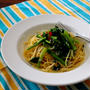 スパイスで美味しい減塩・・菜の花としらすのパスタにゃ♪
