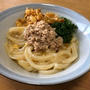 鶏そぼろ釜玉うどん