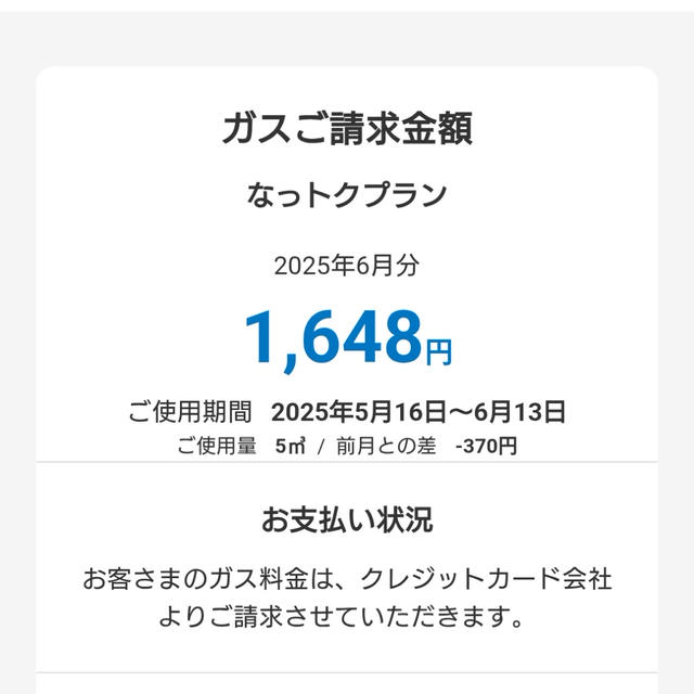 さあ、これからが本番！←おひとり様のガス代
