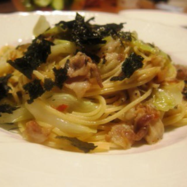 豚バラとキャベツの和風パスタ