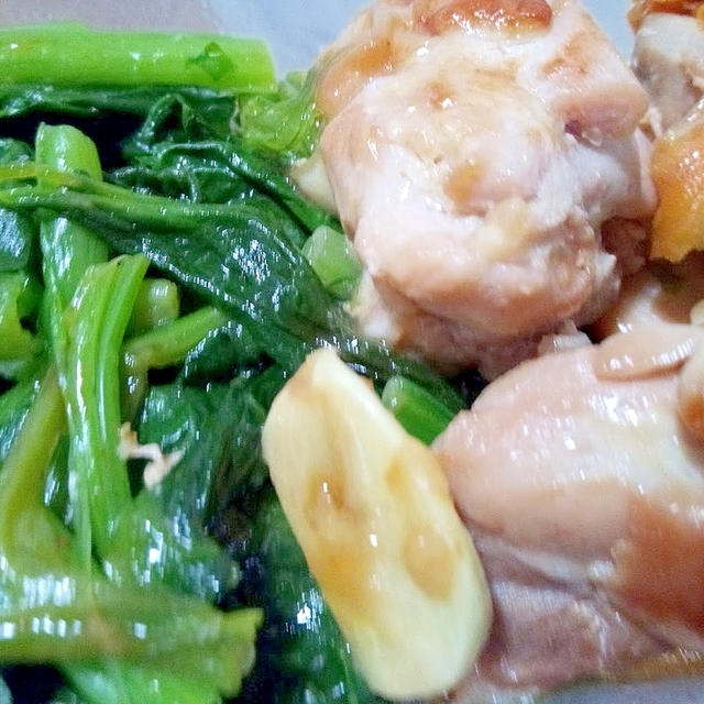 小松菜とにんにく鶏肉ソテー【レシピ】