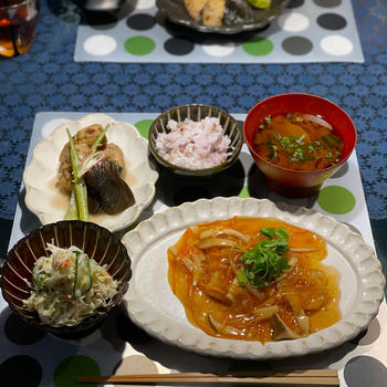 鱈ソテー野菜餡かけの献立