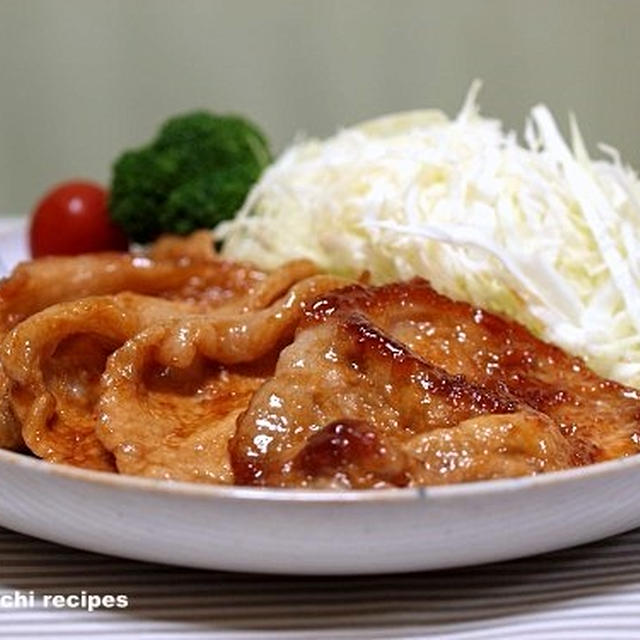 豚肉の酢醤油焼き＆「ブロッコリーとシメジのお浸し」