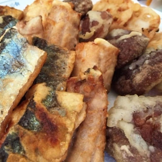 京君家で秋刀魚を米粉で揚げて＆京君のミニドッグ♪