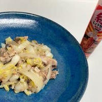  白菜とサバ缶のパパッと一品（きざみ紅しょうが風ペーストを使って）  