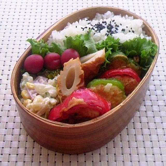 11.12　二色ピーマンの肉詰め弁当　再び♪