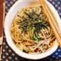 レタスと納豆のピリ辛和え蕎麦