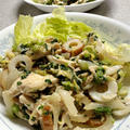 白菜とサラダチキンの胡麻ドレッシング和え＆懸賞当選品の中玉トマトの苗♪