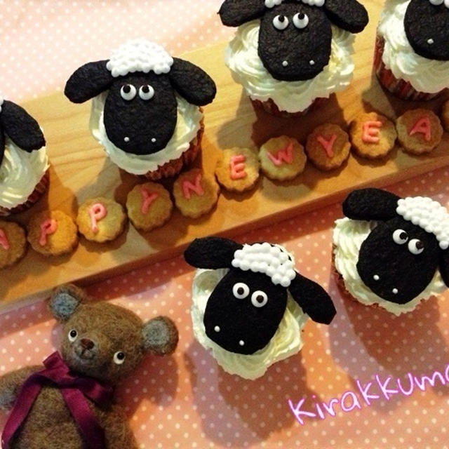 未年ケーキ 羊のショーンのカップケーキ By Kirakkumaさん レシピブログ 料理ブログのレシピ満載