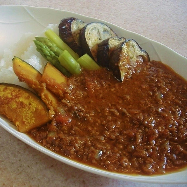 夏野菜キーマーカレー