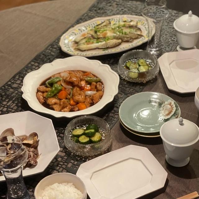 だんなさまごはん 酢豚やあさりとキノコ炒めとかの夜ごはんと、寝起きぼくちん