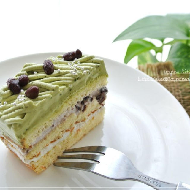 あるもので 抹茶と小豆のモンブランショートケーキ By ソラさん レシピブログ 料理ブログのレシピ満載